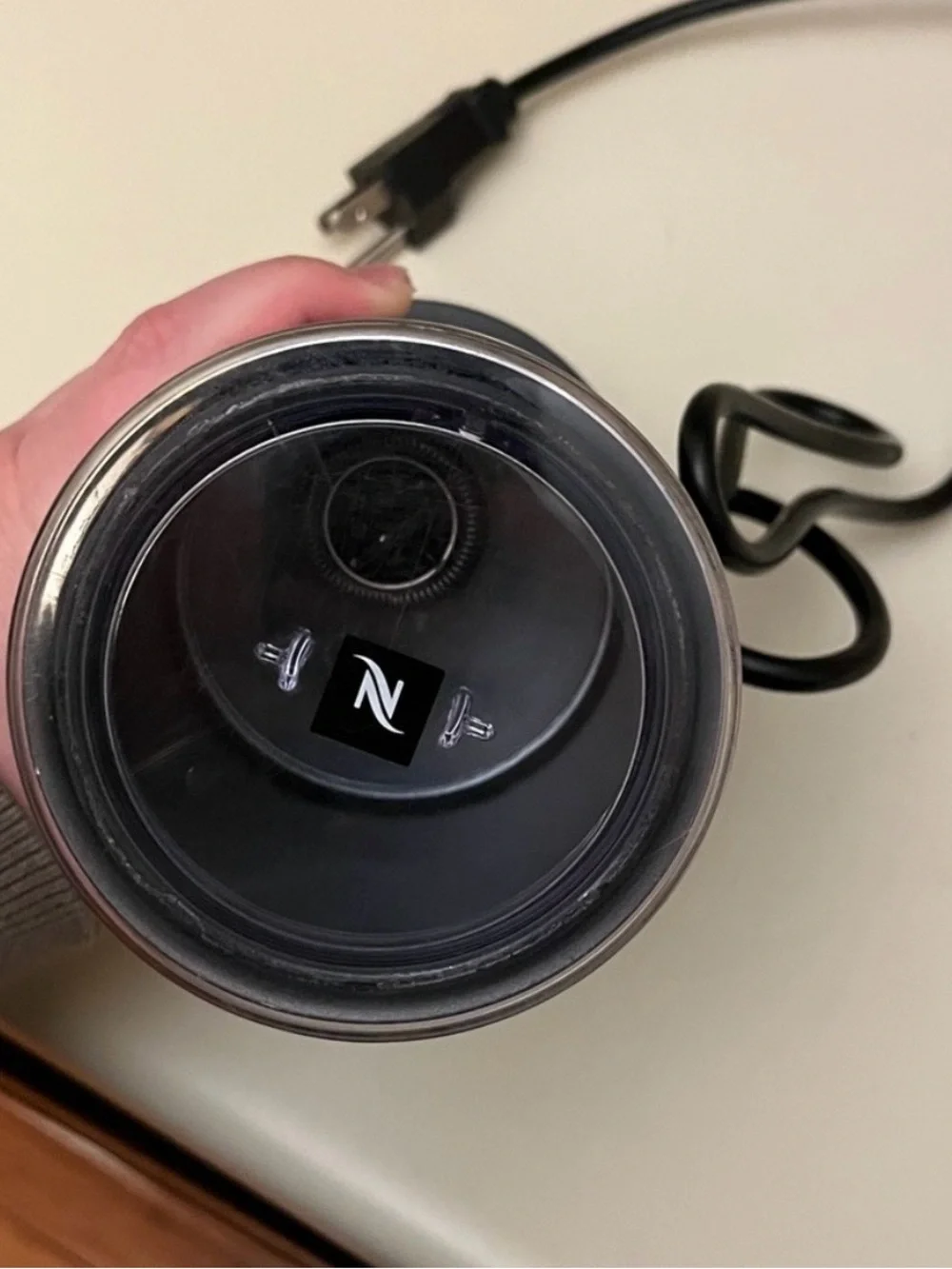 Nespresso Black and Silver Electric Milk Frother